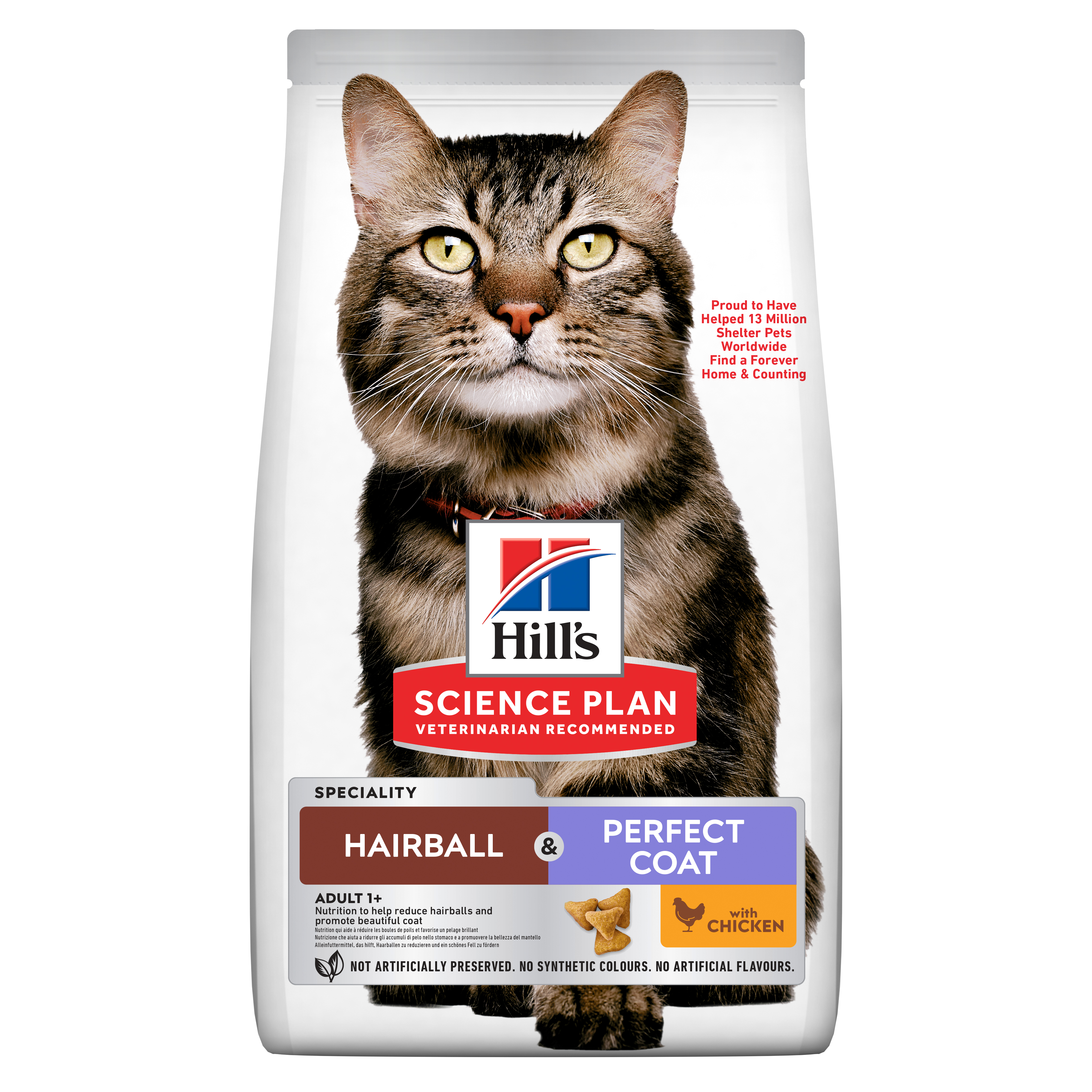 Hill's Science Plan Hairball + Perfect Coat Adult Cat Food with Chicken, 3kg